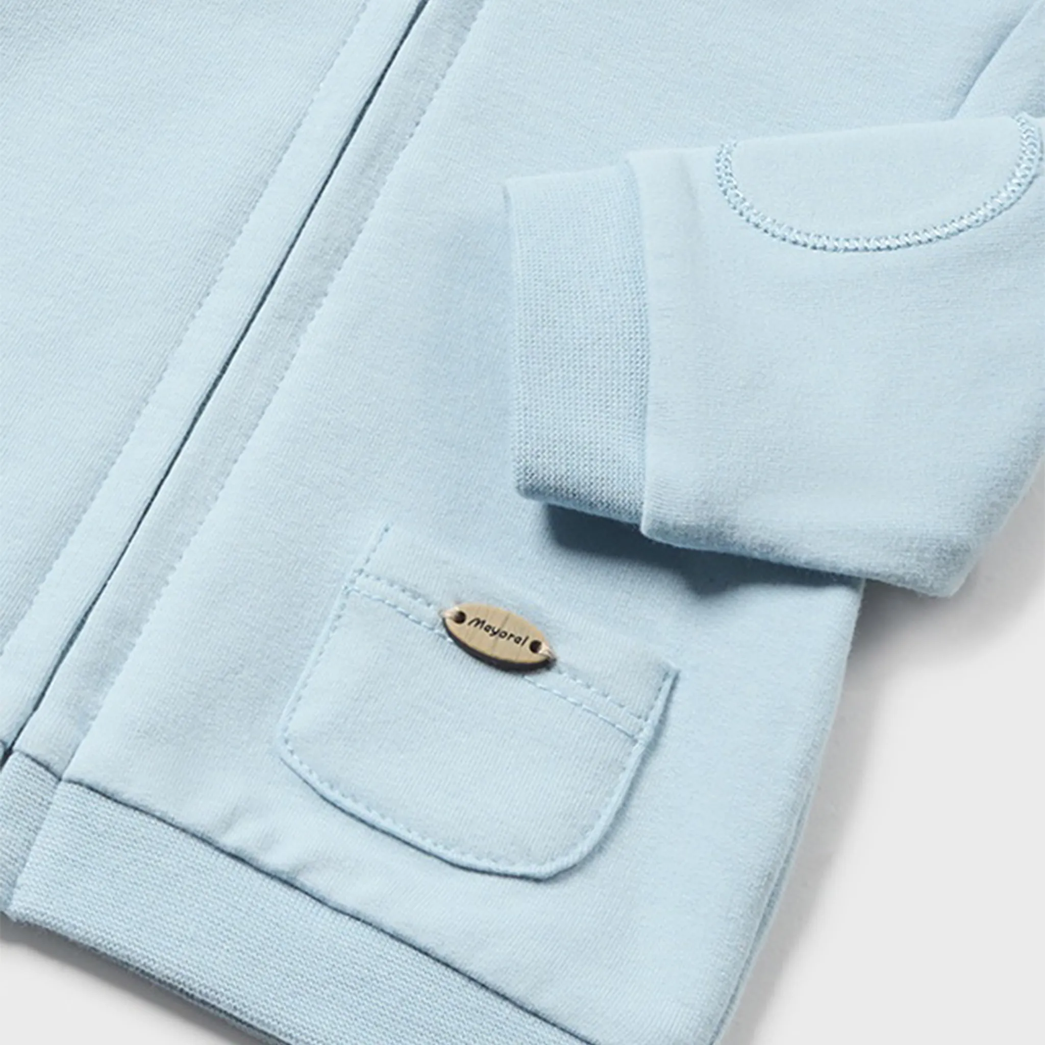 Blaues 3-teiliges Hoodie-Set mit Reißverschluss