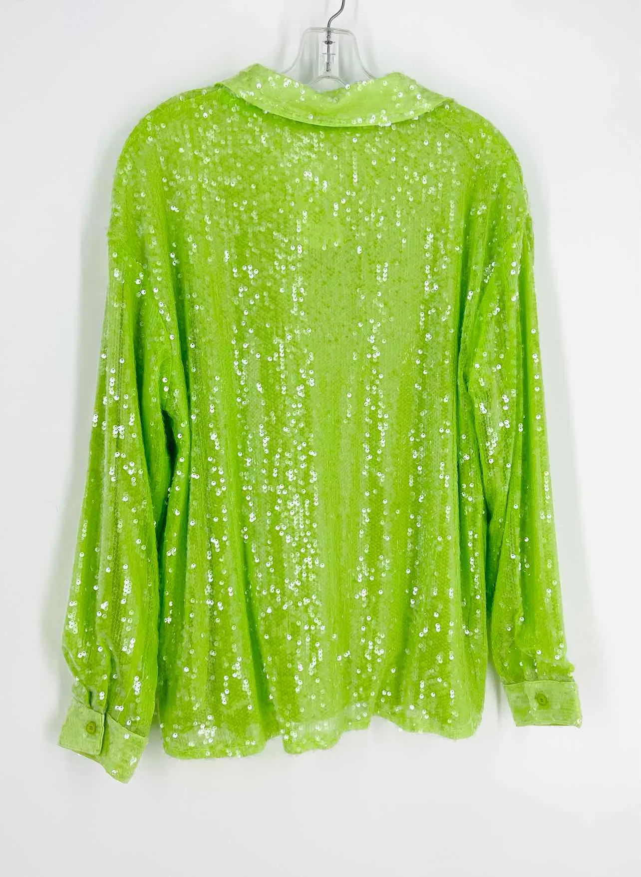 Blue Buttercup Größe L Limettengrün Glitzernd NEU Tops Bluse