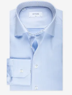 Blaues Einfarbiges Hemd mit Einlage in Slim Fit