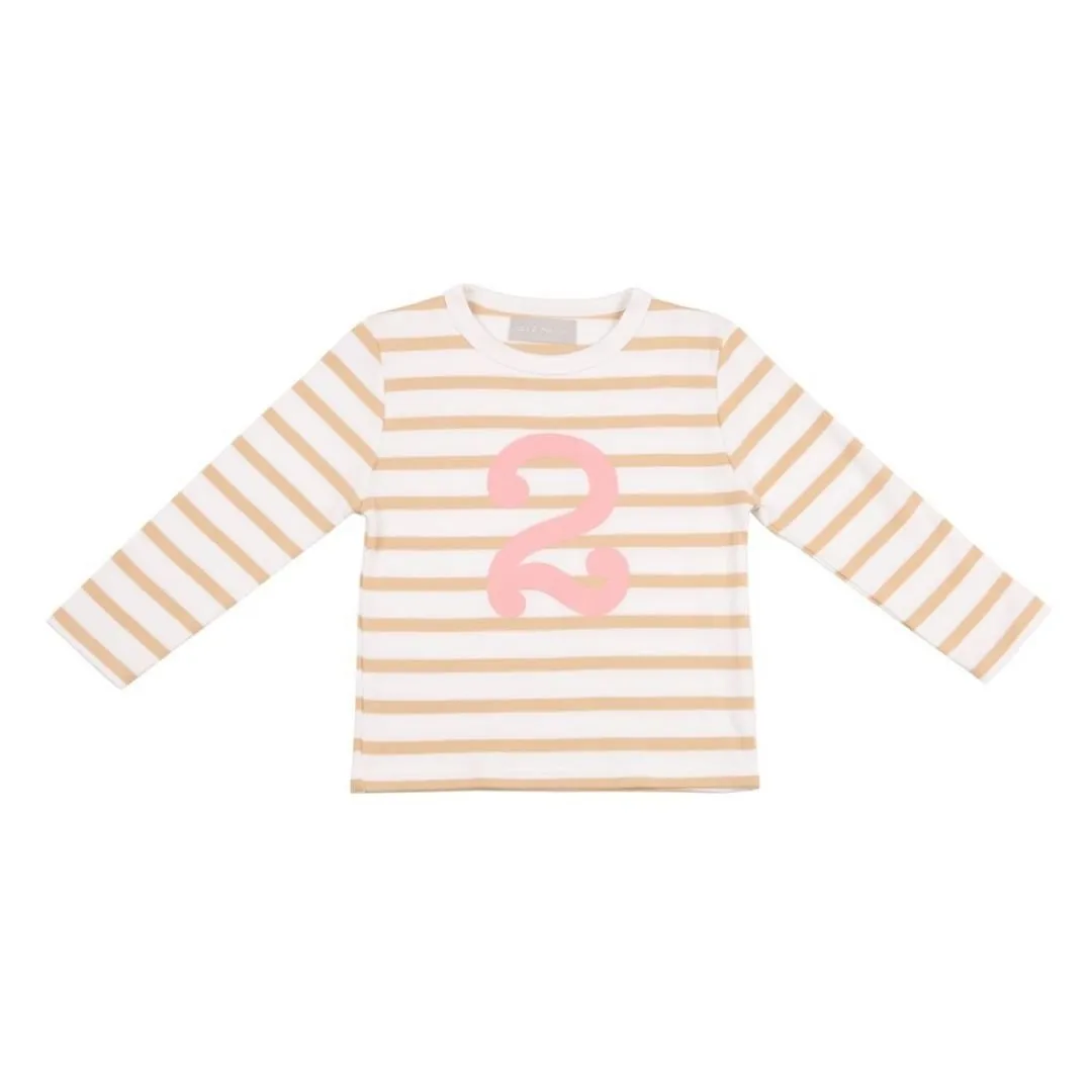 Bob & Blossom: Keks & Weiß Breton Gestreift Rosa Nummer 2 T-Shirt
