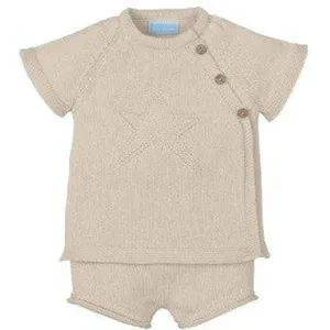Jungen Beige Shorts Set