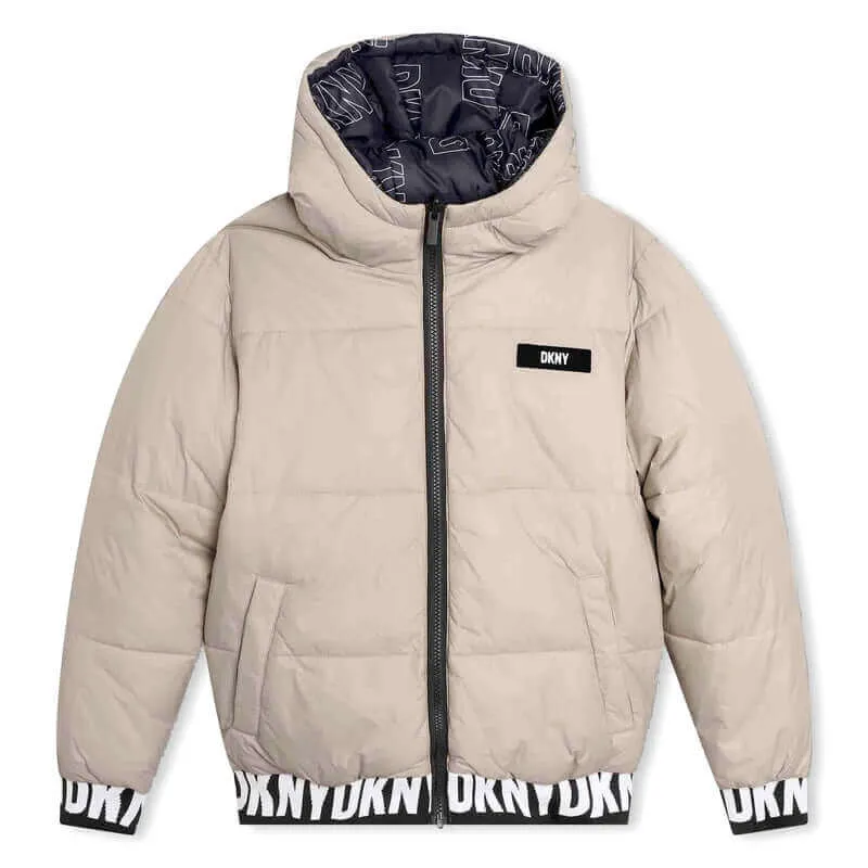 Jungen Schwarz & Beige Reversible Daunenjacke