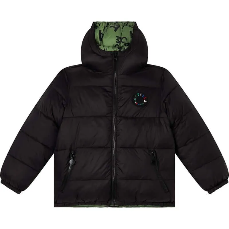 Jungen Schwarz & Grün Reversible Pufferjacke