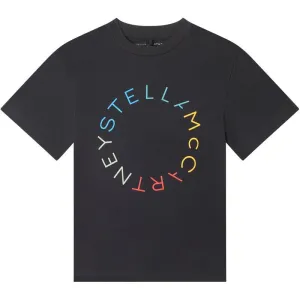 Jungen Schwarzes Kreis-Logo T-Shirt