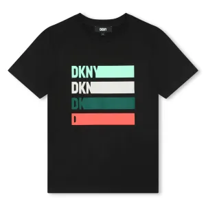 Jungen Schwarz Farbig Gestreiftes T-Shirt