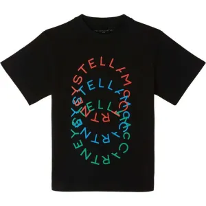 Jungen Schwarzes Baumwoll-Logo T-Shirt