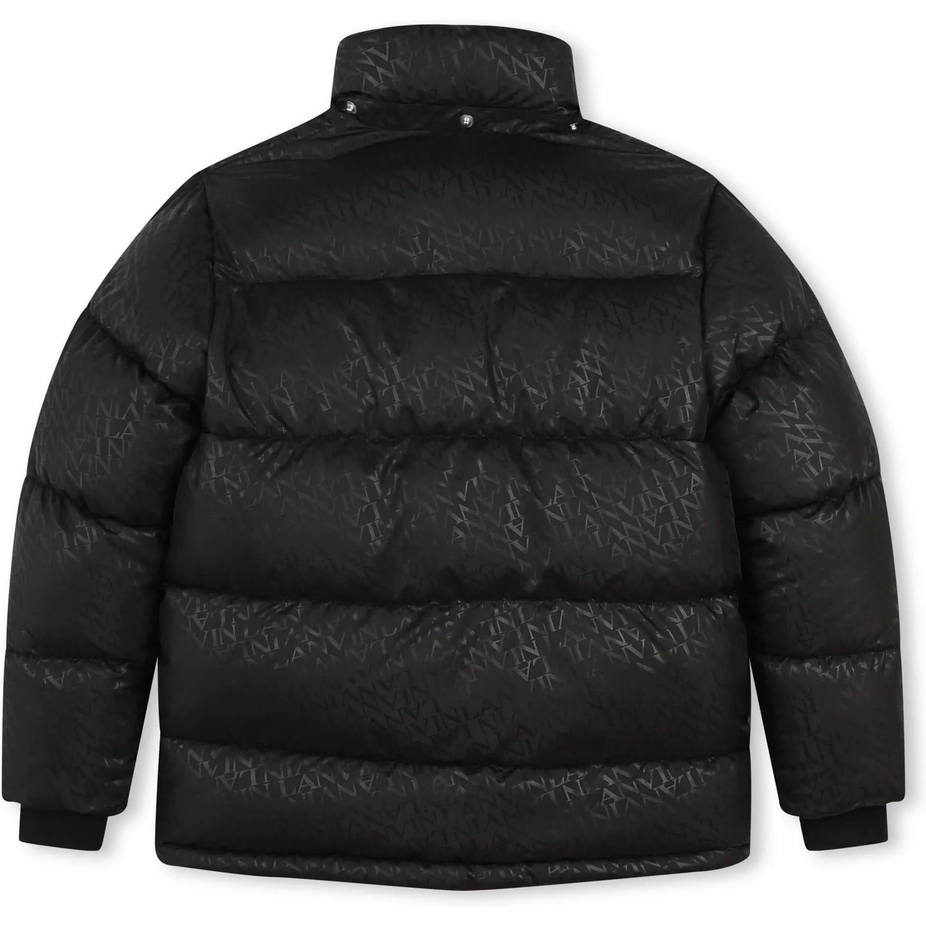 Jungen Schwarzer Curb-Detail Puffer-Mantel