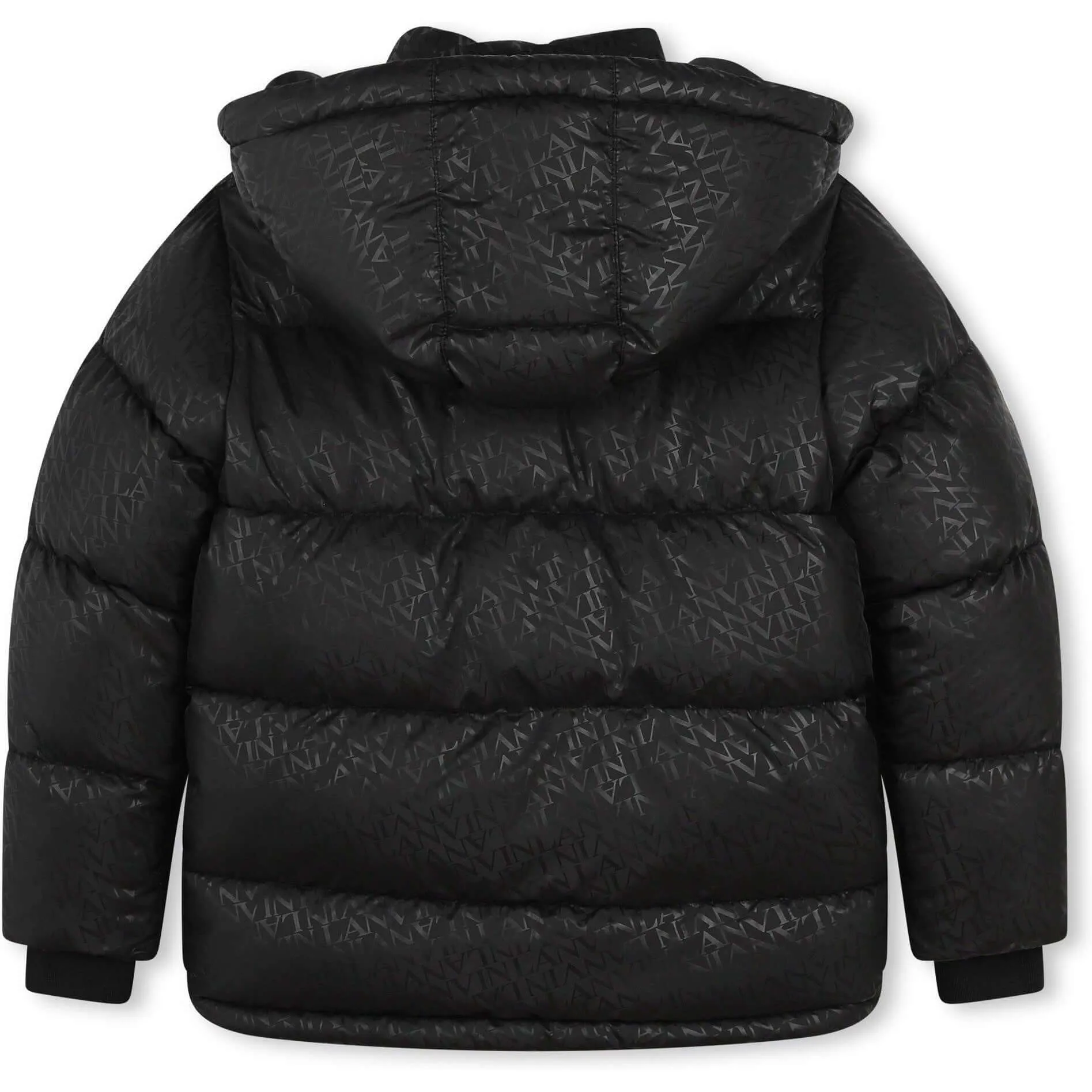Jungen Schwarzer Curb-Detail Puffer-Mantel