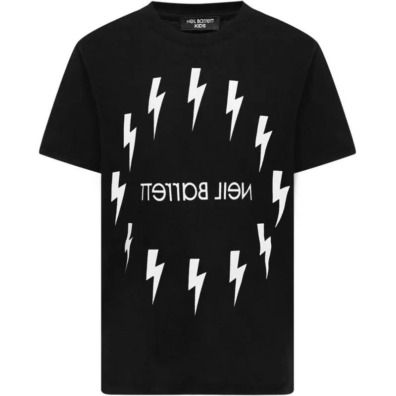 Jungen Schwarz Blitz T-Shirt
