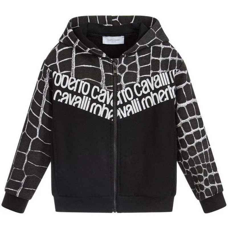 Jungen Schwarze Langarm Kapuzenjacke