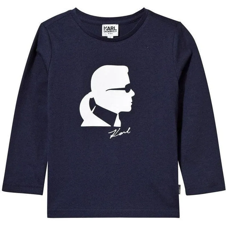 Jungen Schwarzes Langarm-Silhouette T-Shirt