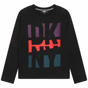 Jungen Schwarzes Langarm T-Shirt
