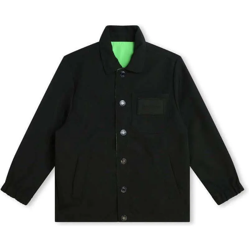 Jungen Schwarze Reversible Graffiti-Logo Jacke