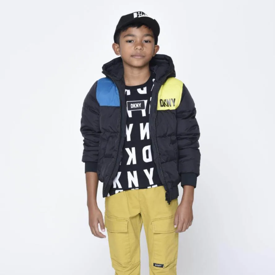 Jungen Schwarze Reversible Daunenjacke