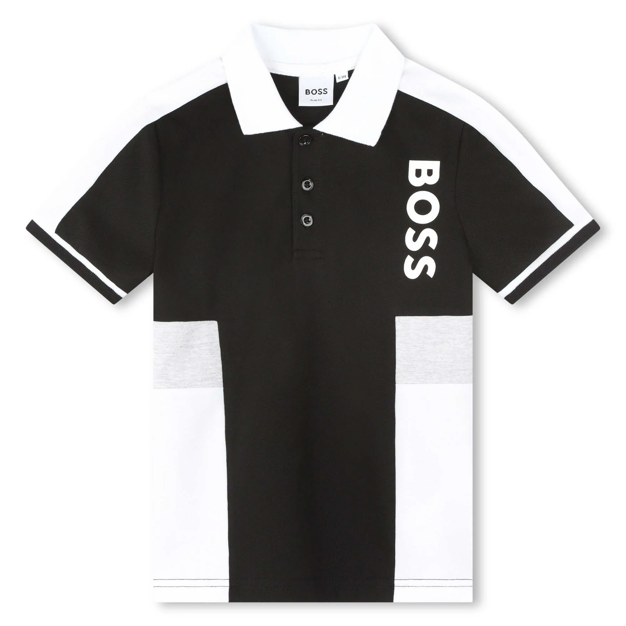 Jungen Schwarzes Kurzarm Polo