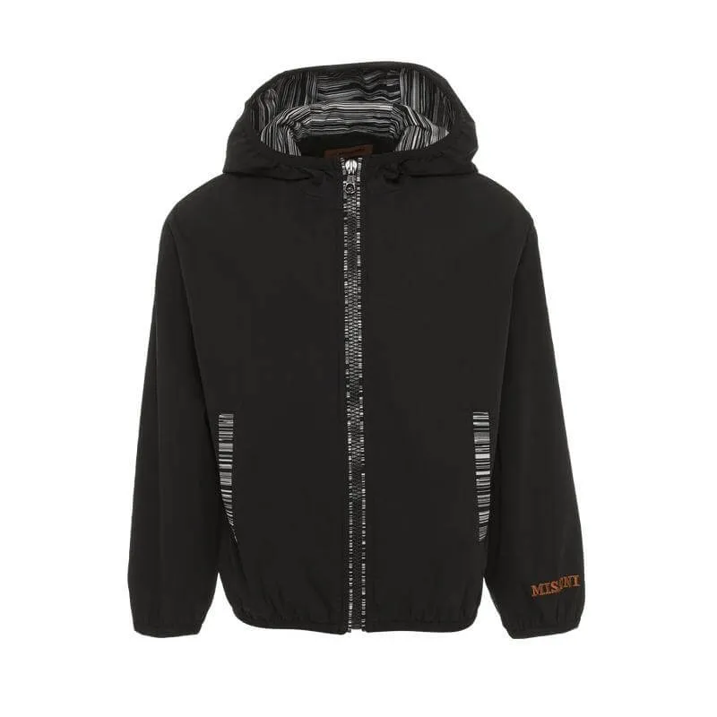 Jungen Schwarze Windjacke