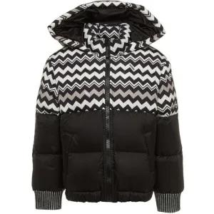 Jungen Schwarze Zickzack Steppjacke