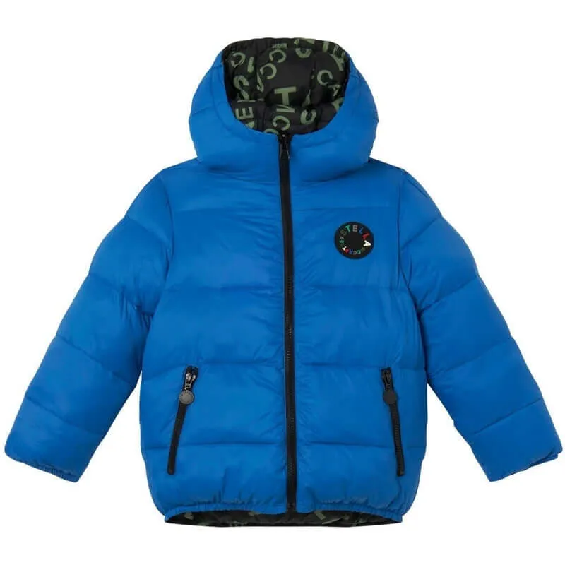 Jungen Reversible Pufferjacke in Blau & Schwarz
