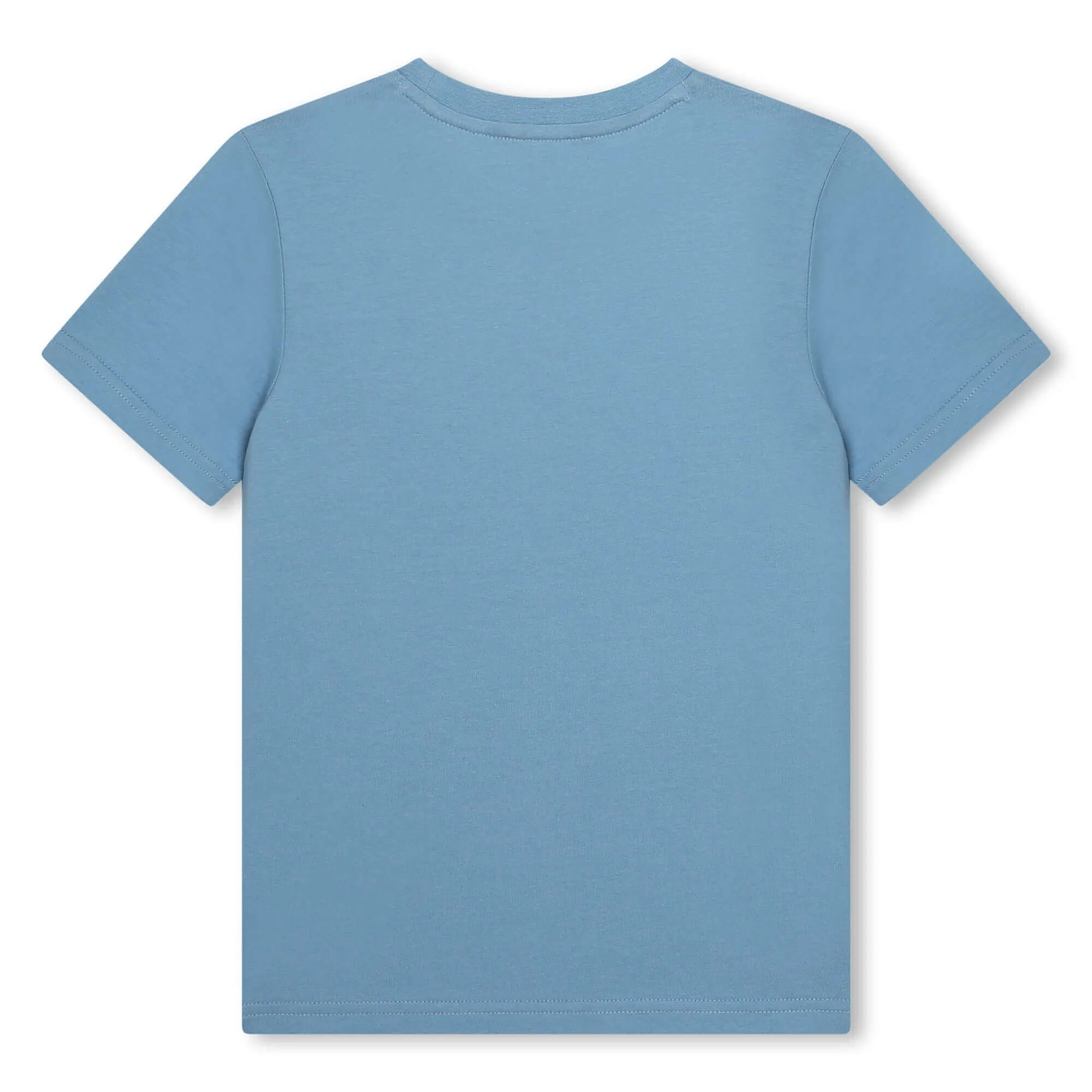Jungen Blaues Fettgedrucktes Logo Baumwoll-T-Shirt