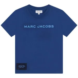 Jungen Blaues Baumwoll-Logo T-Shirt