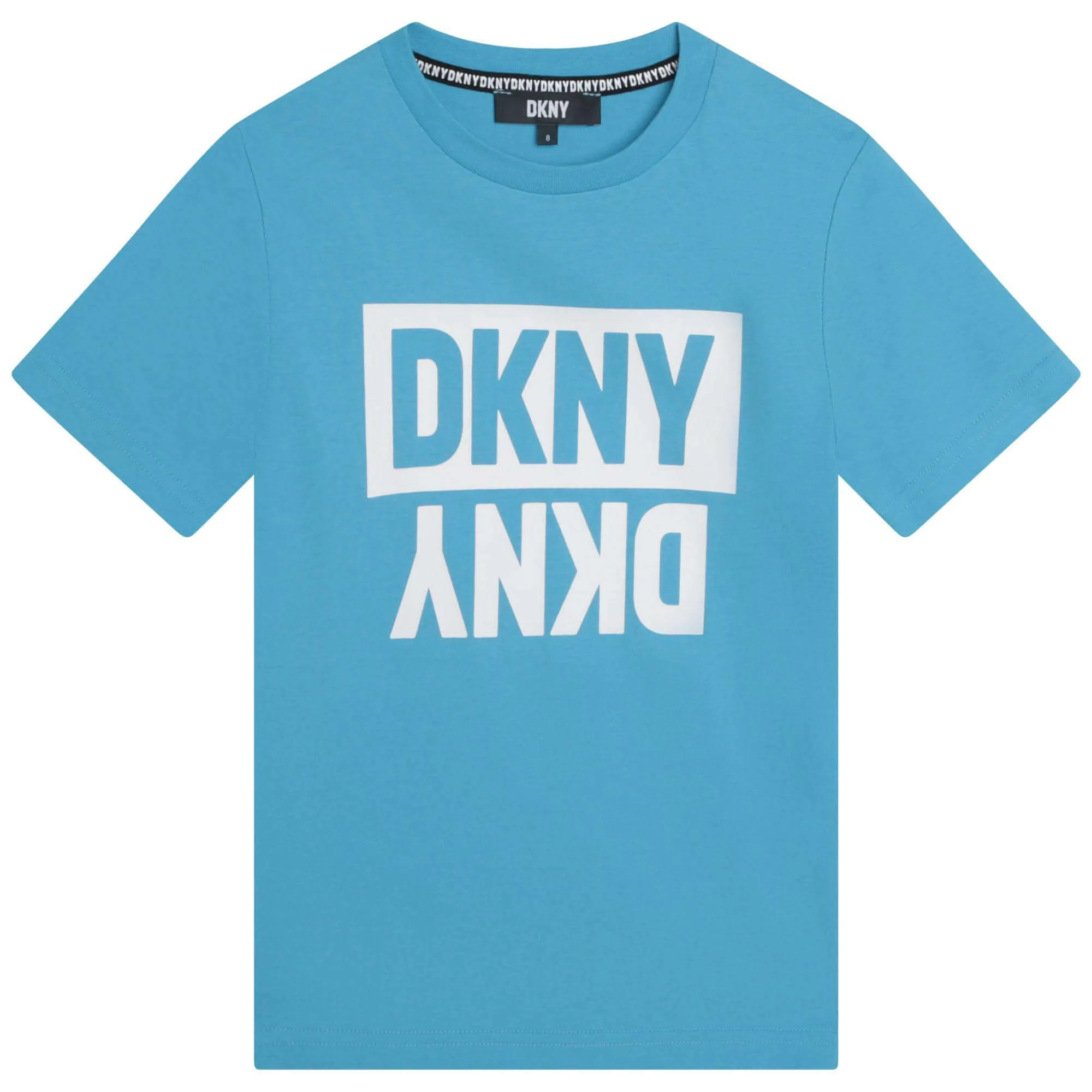 Jungen Blaues Baumwoll-Logo T-Shirt