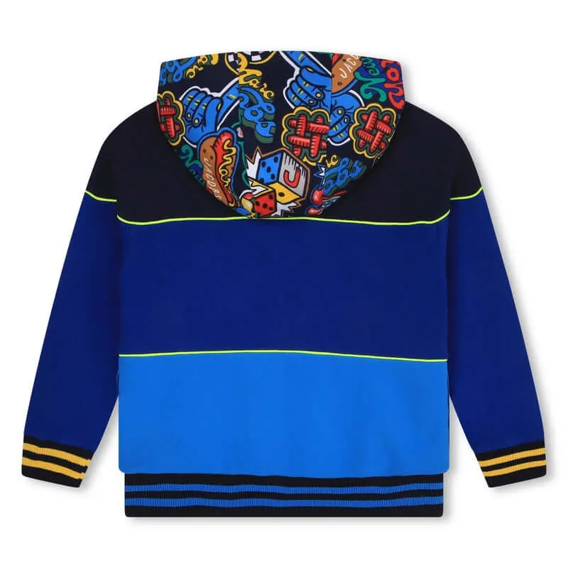 Jungen Blau Baumwolle Patch Kapuzenjacke