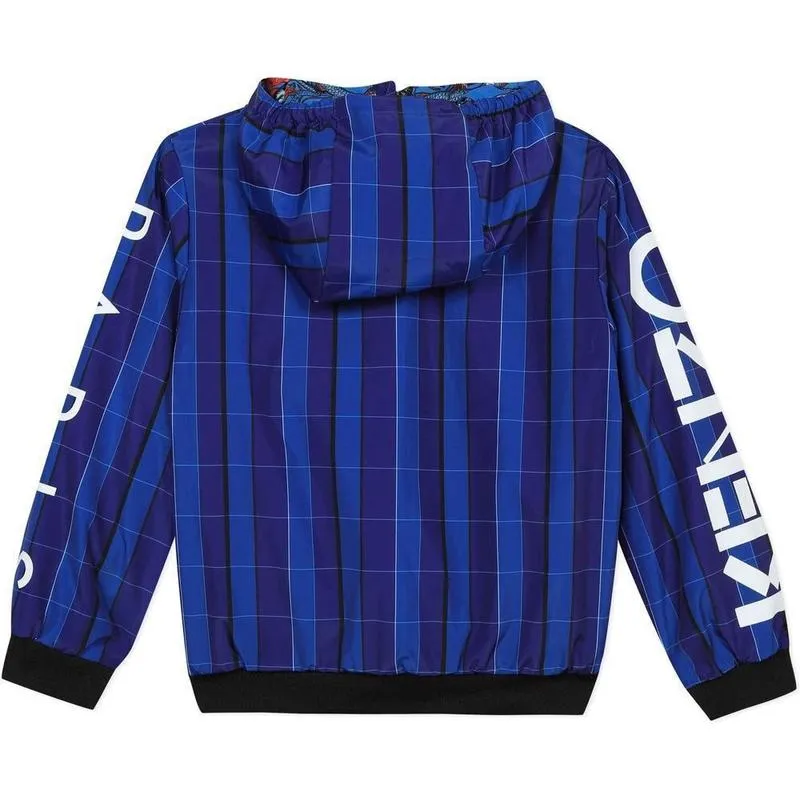 Jungen Blauer Drachen Fest Reversibles Windbreaker
