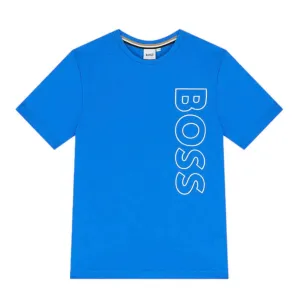 Jungen T-Shirt mit blauem Seitenlogo und kurzen Ärmeln