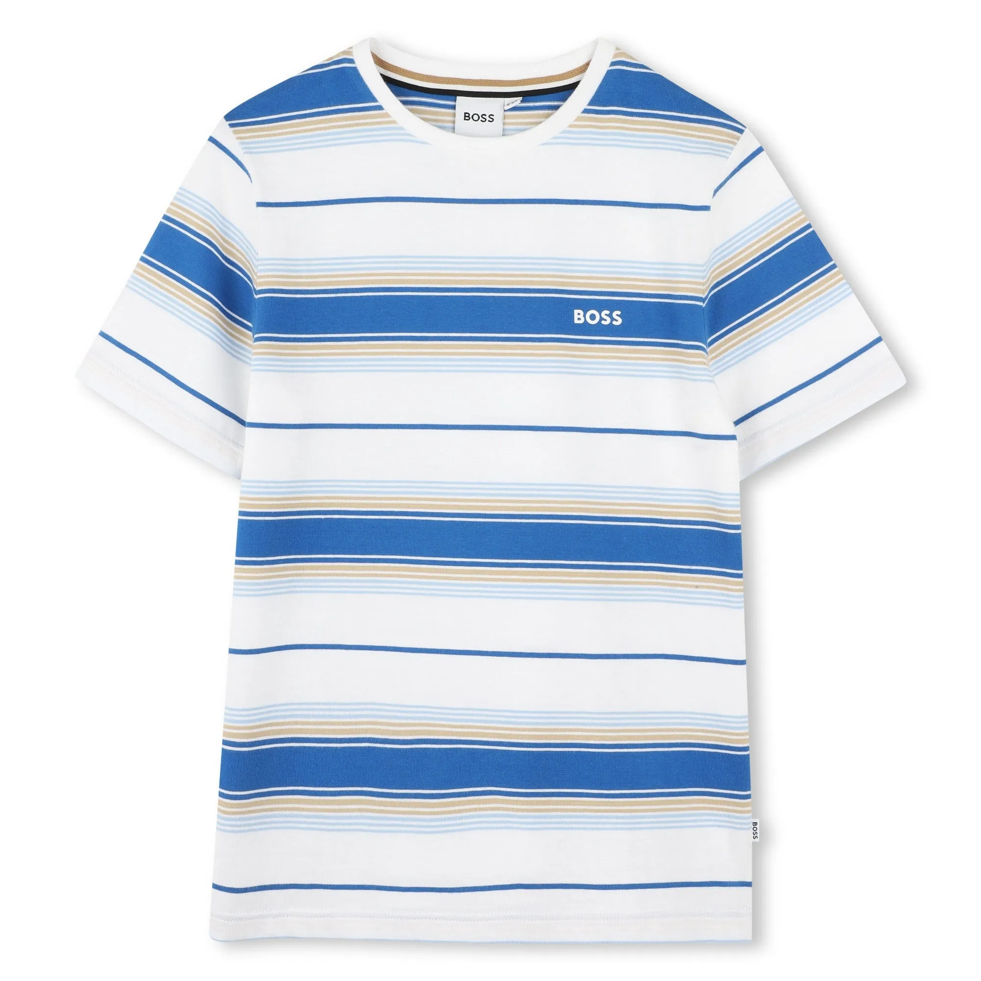 Jungen Blau Gestreiftes Kurzarm-T-Shirt