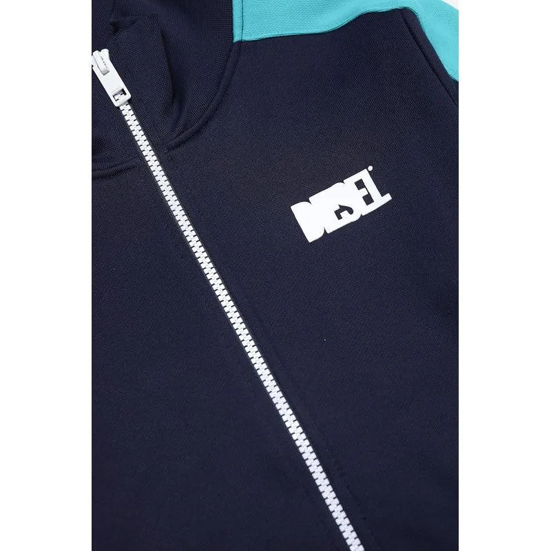 Jungen Blau Gestreifte Reißverschluss Trackjacke