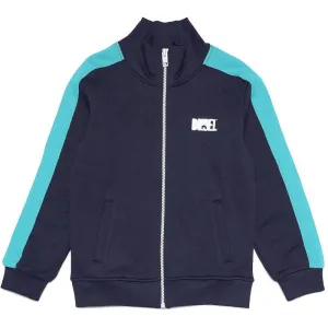 Jungen Blau Gestreifte Reißverschluss Trackjacke