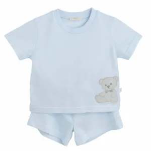 Jungen Blaues Teddy Kurzarm-Set