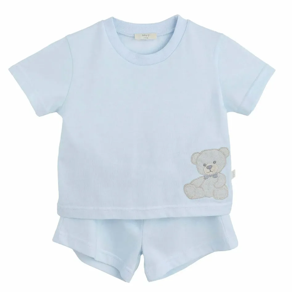 Jungen Blaues Teddy Kurzarm-Set
