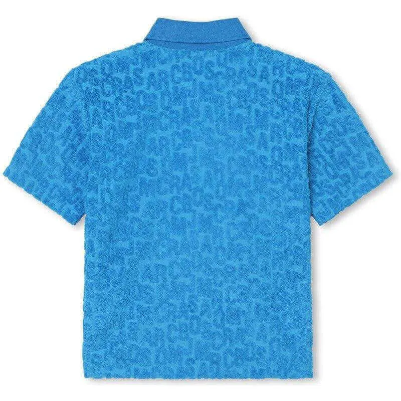 Jungen Polo-Shirt aus blauem Frottee