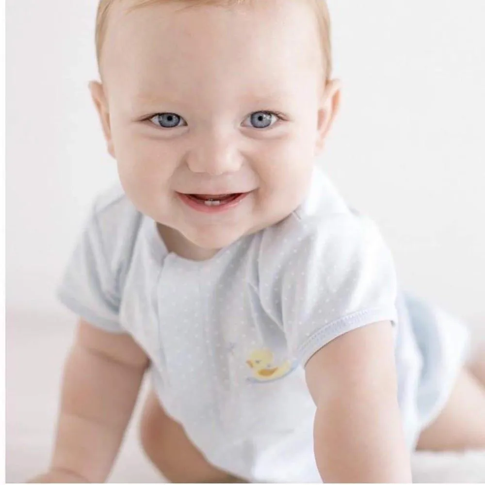 Jungen Vintage-Blaues Enten-Bloomer-Set