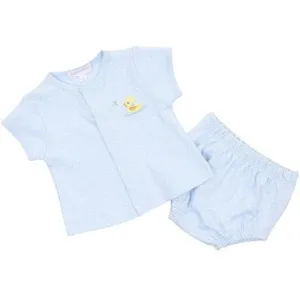 Jungen Vintage-Blaues Enten-Bloomer-Set