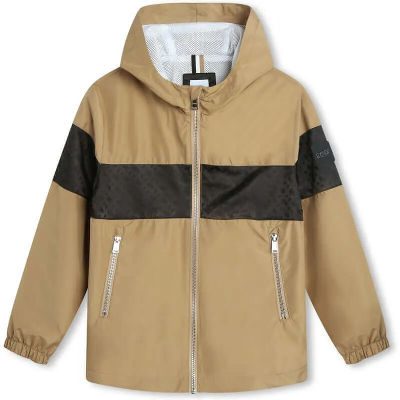Jungen Braun & Schwarz Windbreaker Jacke