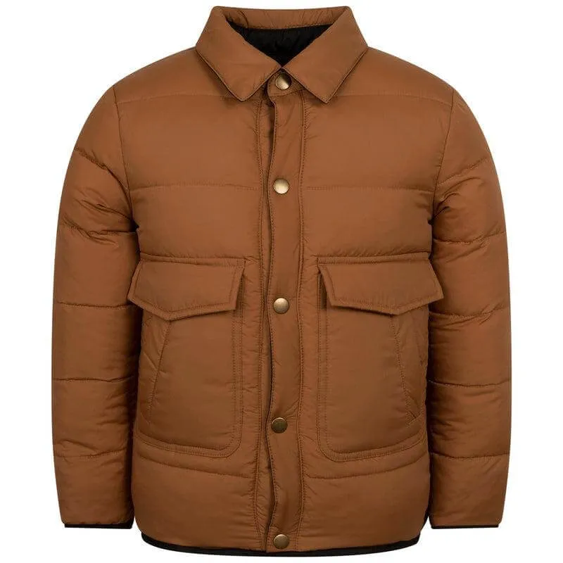 Jungen Braune Reversible Pufferjacke