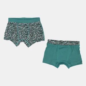 Baumwoll-Boxershorts für Jungen – Grün (2er Pack)