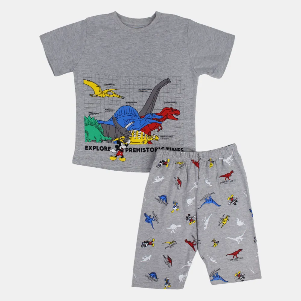 Jungen Baumwoll-Schlafanzug-Set - Mickey Mouse und Dinosaurier Druck