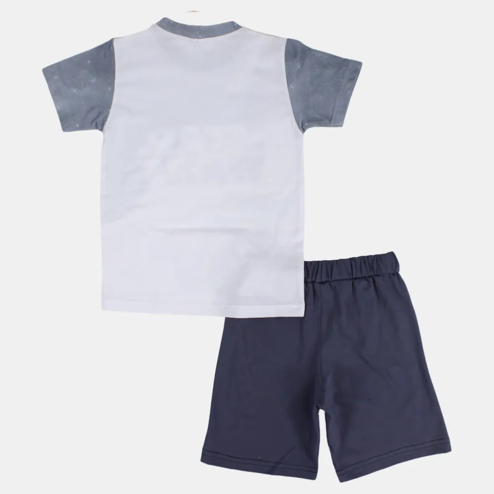 Baumwoll-Pyjama-Set mit kurzen Ärmeln für Jungen – 