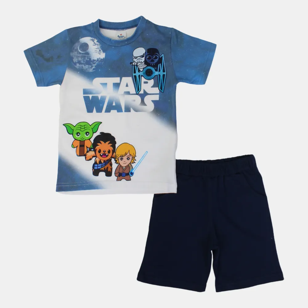 Baumwoll-Pyjama-Set mit kurzen Ärmeln für Jungen – 