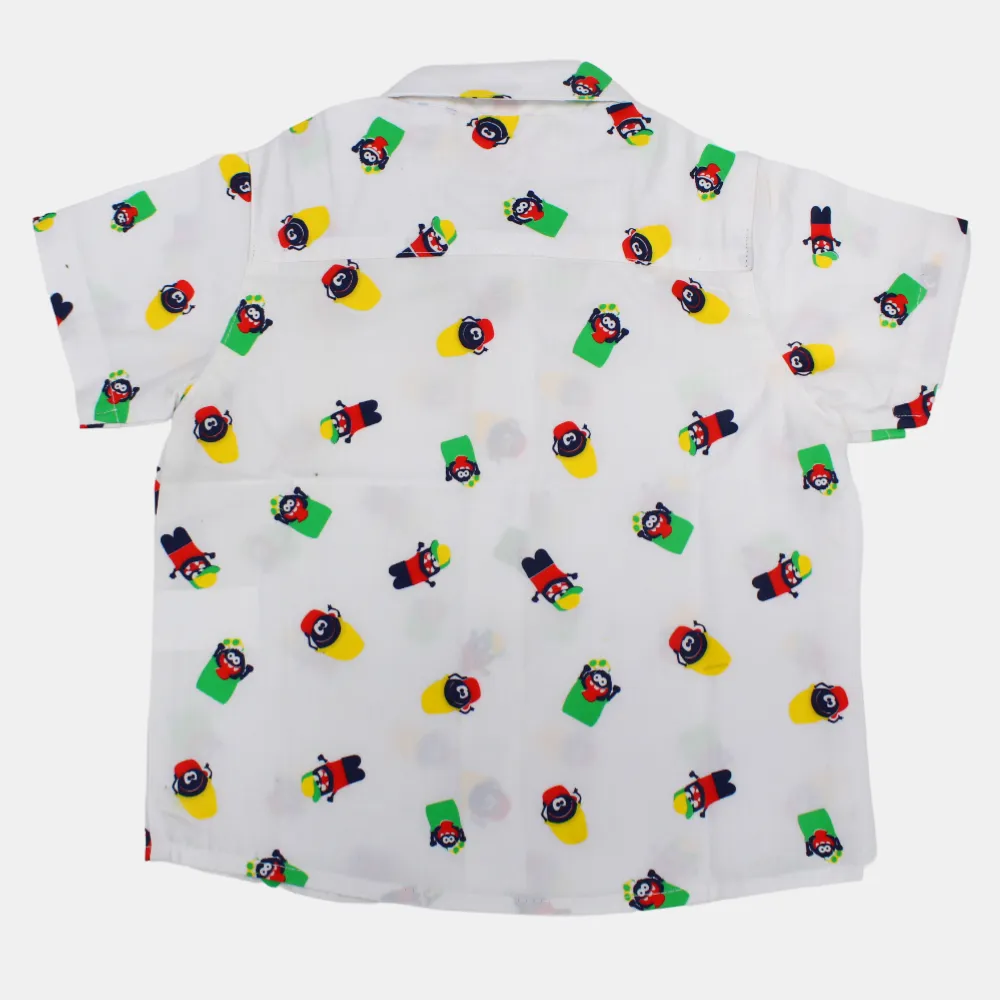Jungen Baumwoll-Kurzarmhemd mit lustigem Design