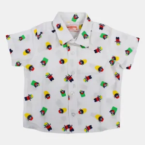 Jungen Baumwoll-Kurzarmhemd mit lustigem Design
