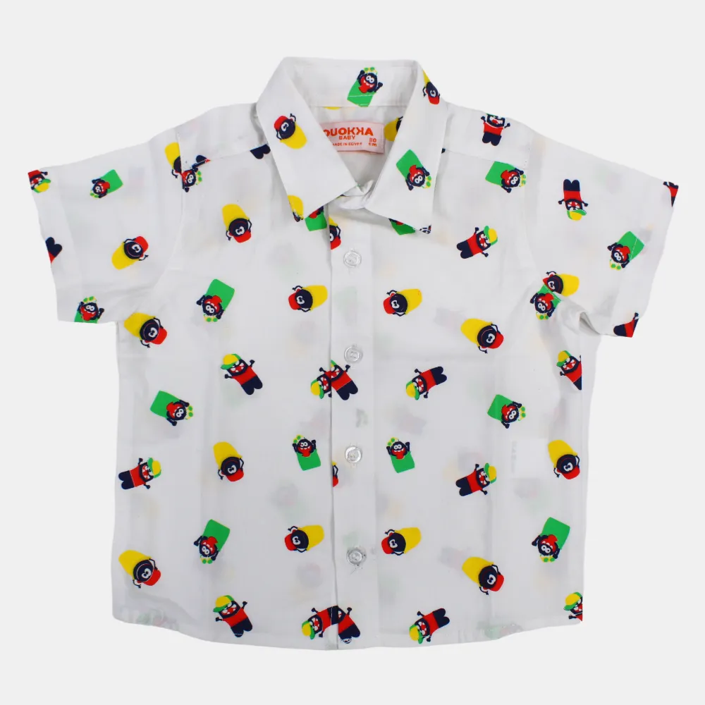 Jungen Baumwoll-Kurzarmhemd mit lustigem Design