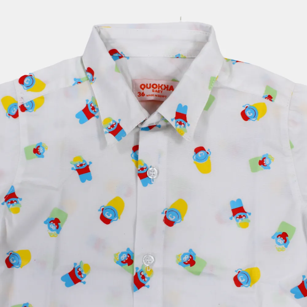 Jungen Baumwoll-Kurzarmhemd mit lustigem Design