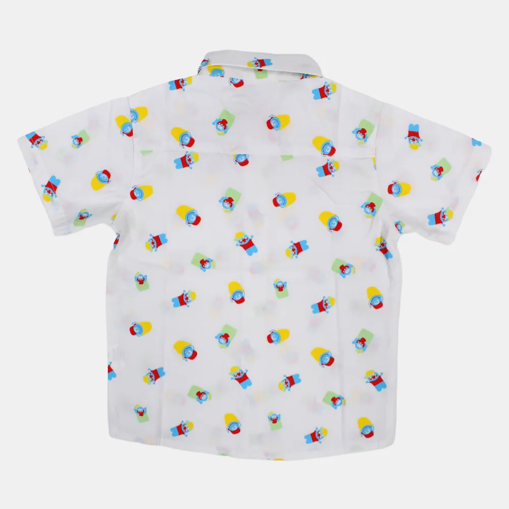 Jungen Baumwoll-Kurzarmhemd mit lustigem Design