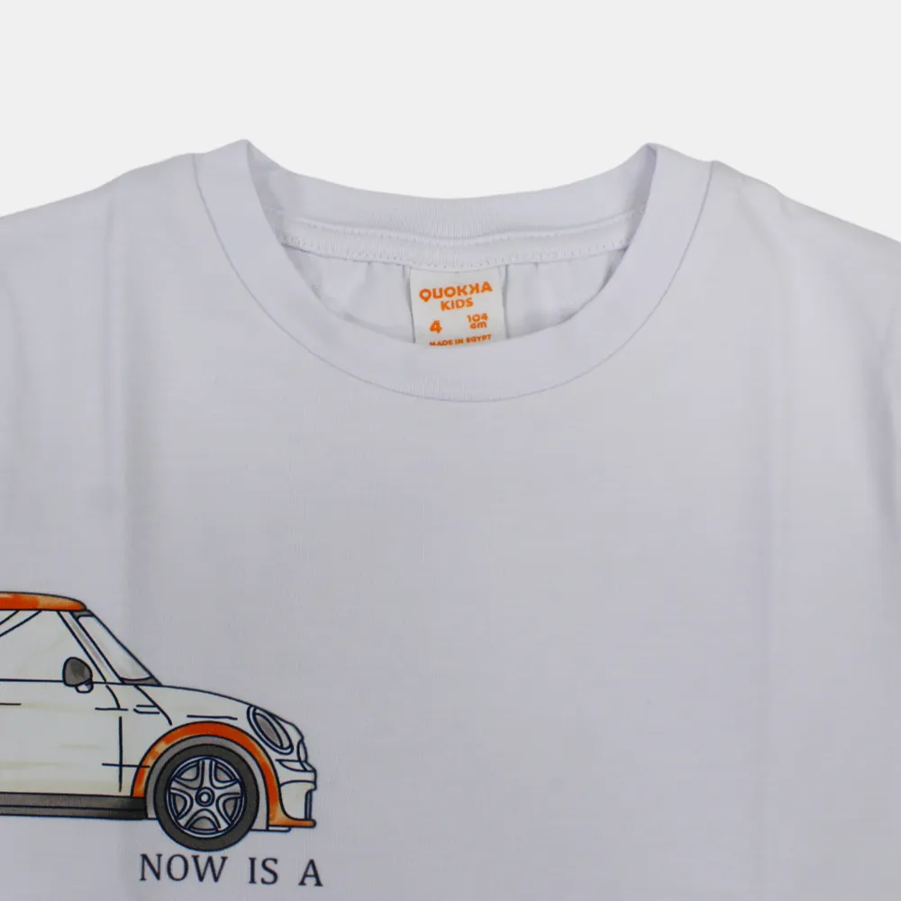 Jungen Baumwoll T-Shirt mit kurzen Ärmeln und Autodesign