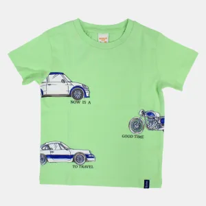 Jungen Baumwoll T-Shirt mit kurzen Ärmeln und Autodesign