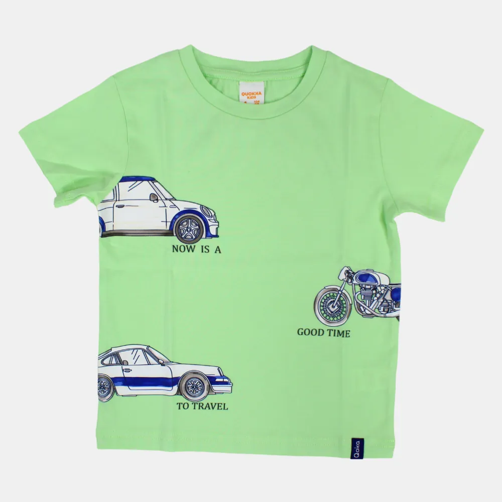 Jungen Baumwoll T-Shirt mit kurzen Ärmeln und Autodesign